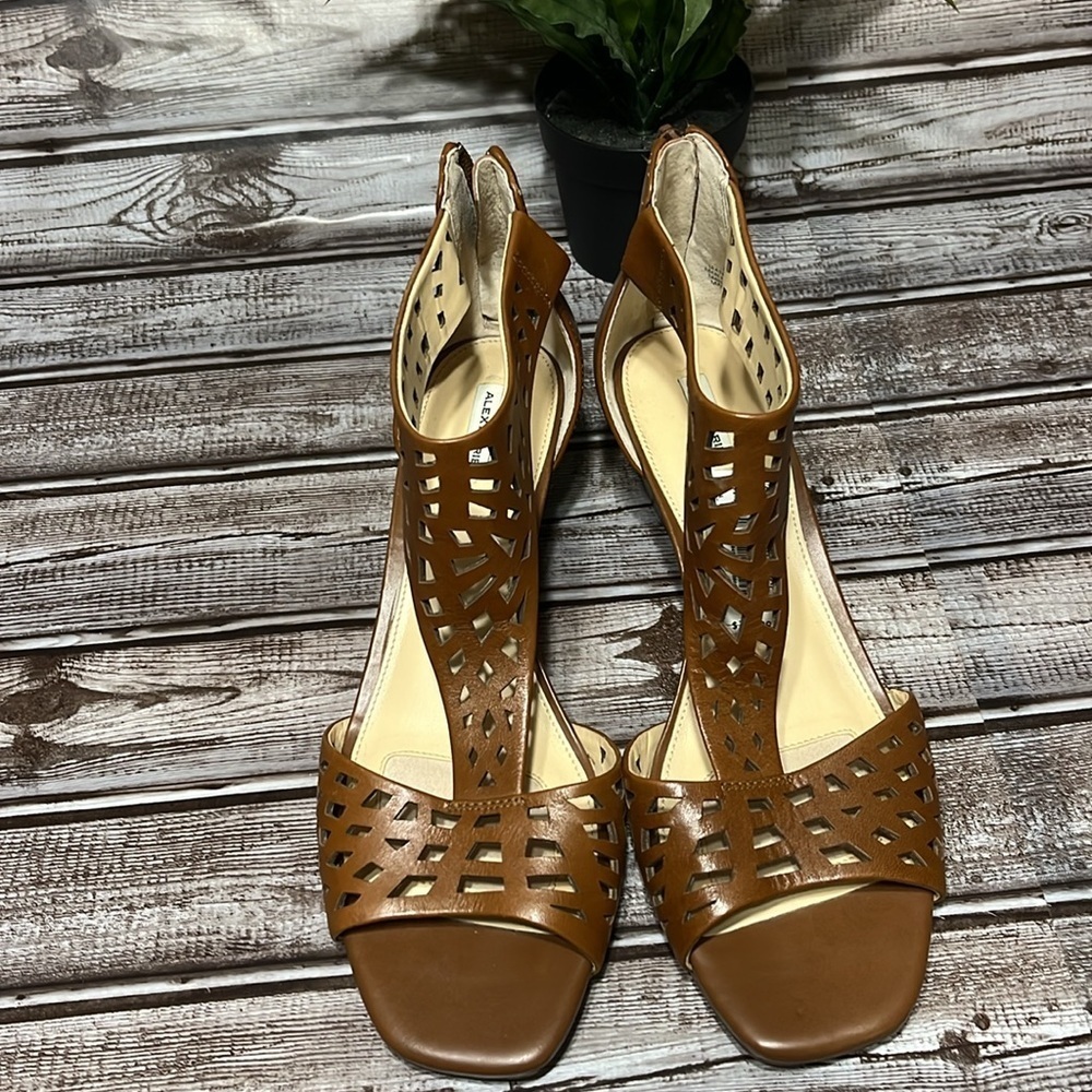 Alex Marie Reddish Brown Cutout Wedge Sandals size 9 - Picture 4 of 8
